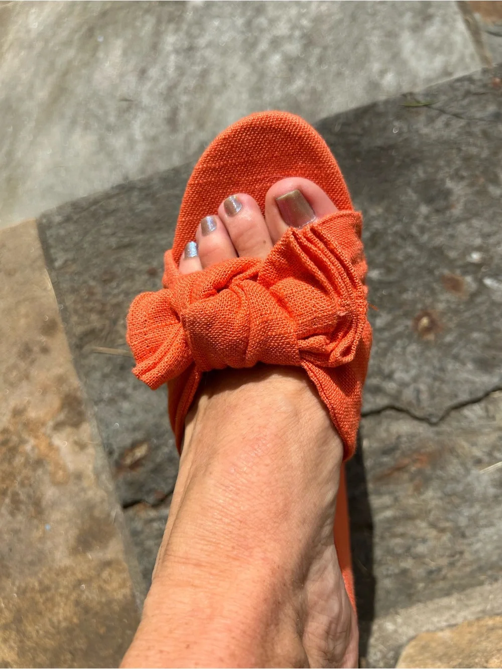 Fashion Nova Orange Knotted Platform Mules - Picture 6 of 7